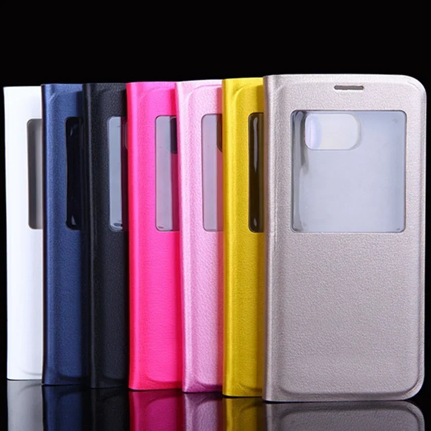 Slide Window View Flip Cover Shockproof Leather Phone Case and Carrying Bag Mask