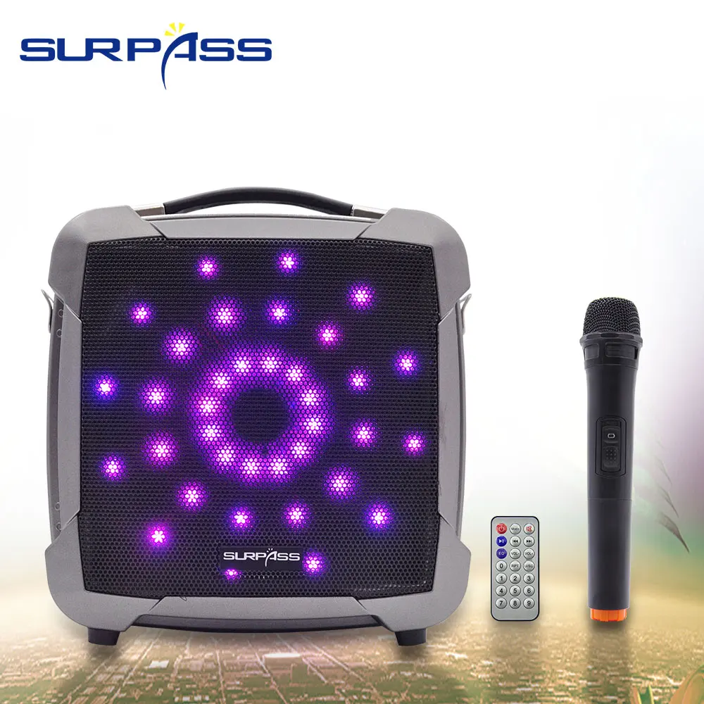 

35watts Portable Speaker Bluetooth-compatible Wireless Outdoor Subwoofer LED Light Loudspeaker Support FM Radio with Microphone