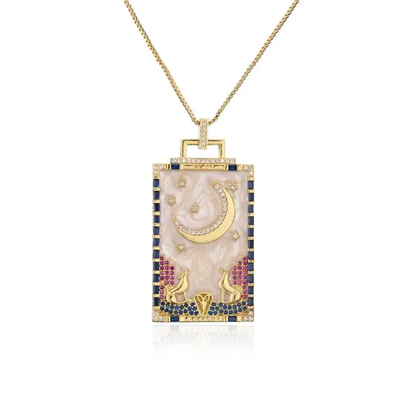 Breloques De Tarot Rectangulaires – Motif Soleil Et étoiles, émaillées – Pour Bijoux DIY