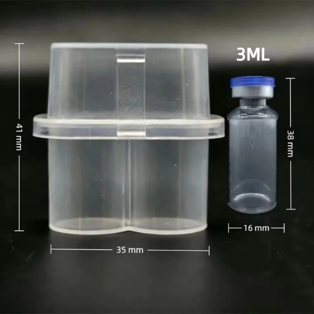 1Pc 내구성이 뛰어난 3ml 용량 펩타이드 케이스 투명 쌓을 수 있는 펩타이드 보관 상자 냉동고 튜브 상자 펩타이드용 투명 상자