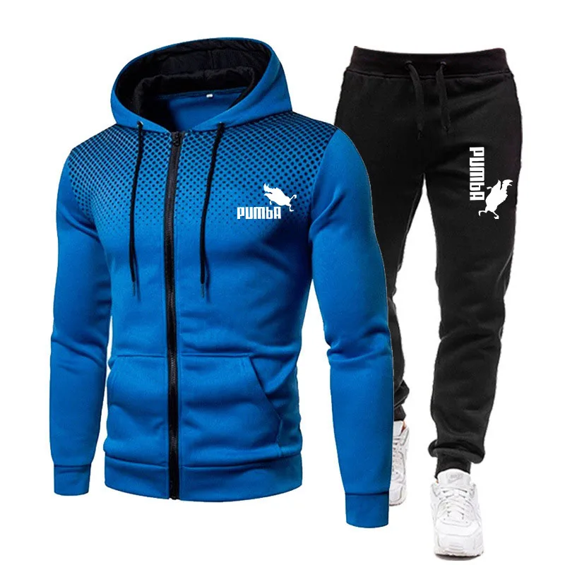 mens two piece sets New Winter Men's Clothing Men Sets Printing Hoodie Set Fleece Zipper Sweatshirt Casual Sport Sweatpants Mens Tracksuits 2021 mens two piece sets