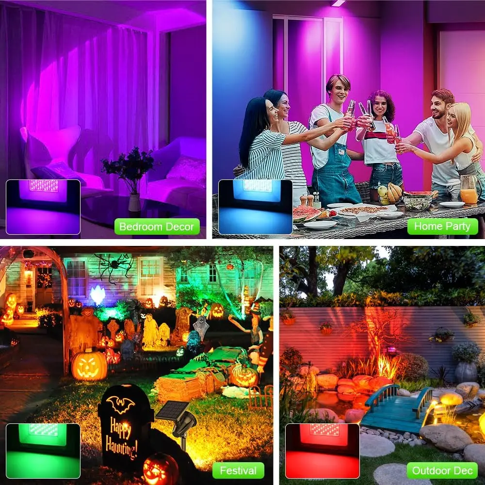 220V Rgb 야외 Led 스포트라이트 외부 투광 조명 10W 30W 50W 100W Ip66 방수 반사판 프로젝터 램프 정원 Rgb 조명