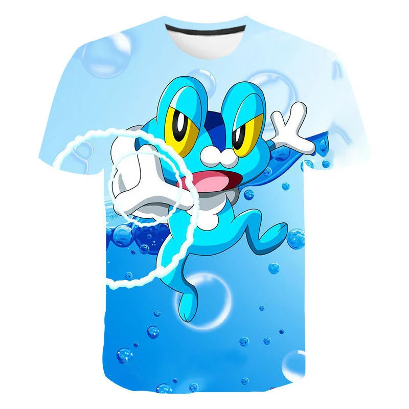 2022 New boys girls pokemon 3D T-shirt Casual Short Sleeve O-Neck Fashion anime Printed t shirt kids fashion lively T shirts T-Shirts cheap