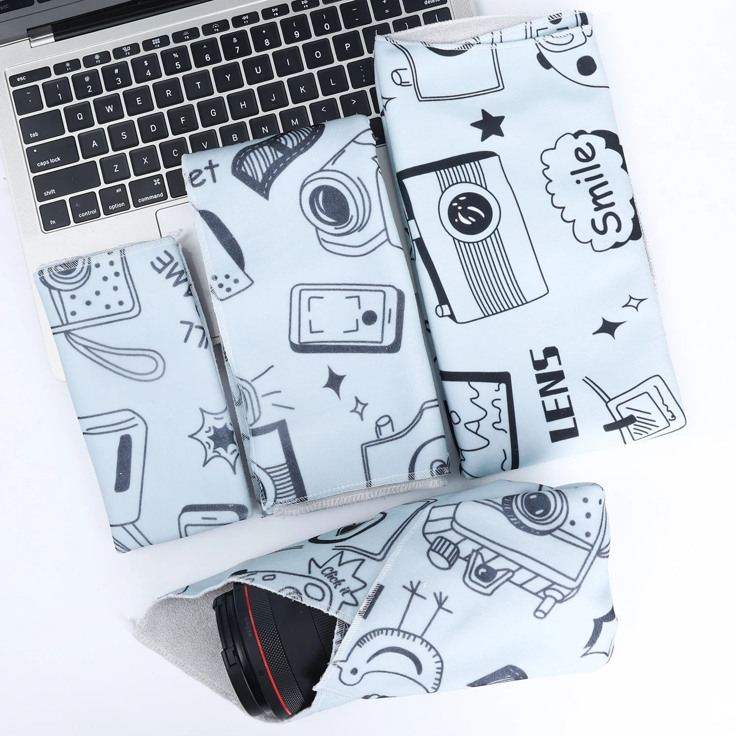 Camera Cover Protective Wrap Cloth Self-Adhesive Magic Folding Cleaning Camera cloth Microfiber Storage Bag for Sony Nikon 4