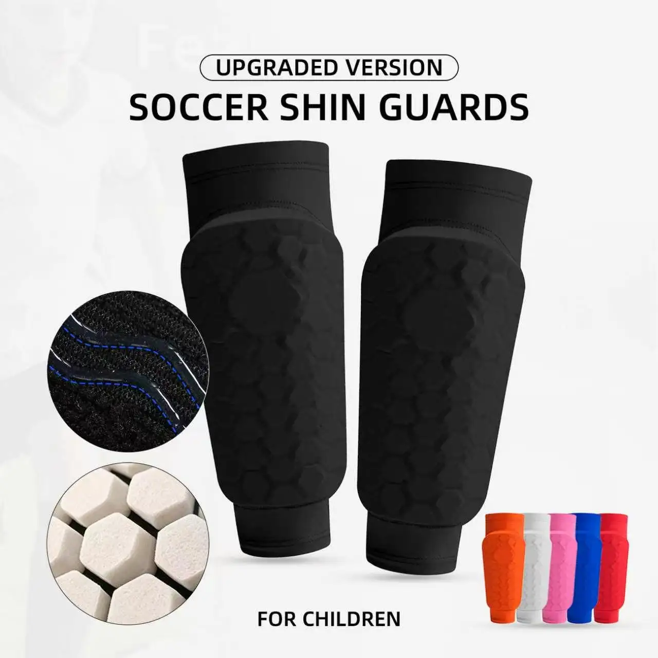 Youth Football Leg Protector - EVA Anti-Collision, Sunscreen, High Elasticity, Anti-Slip