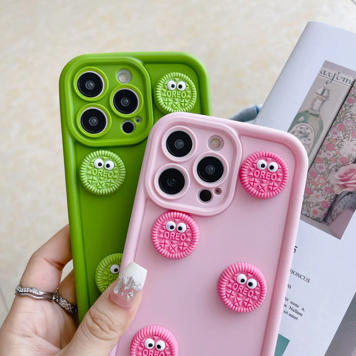 Cute 3D Biscuit Silicone Soft Phone Case - Matte Back Cover
