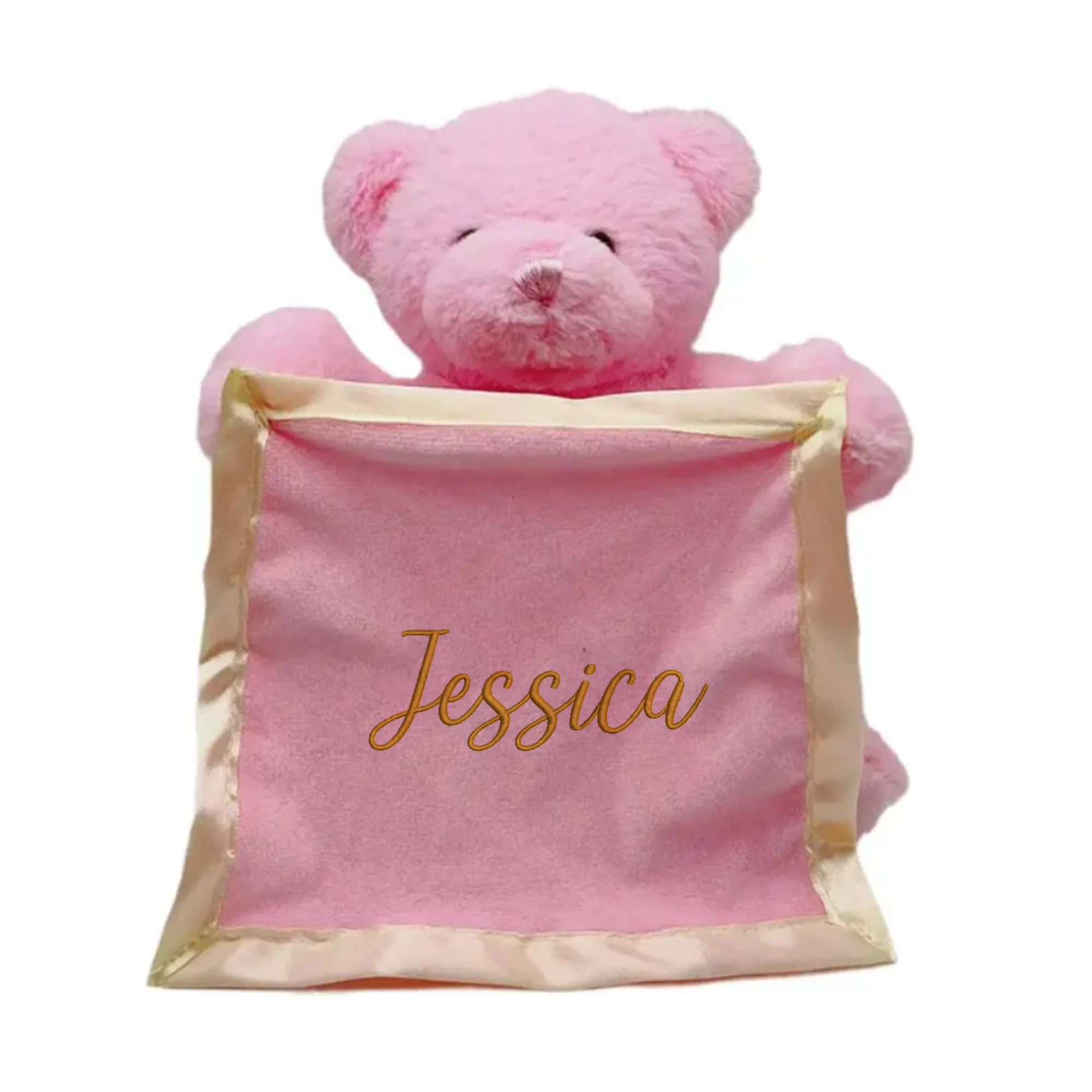 Personalized Bear Electric Music Plush Toy Name Hide and Seek Stuffed Animal Talk Music Shy Bear for Kids Birthday Gift