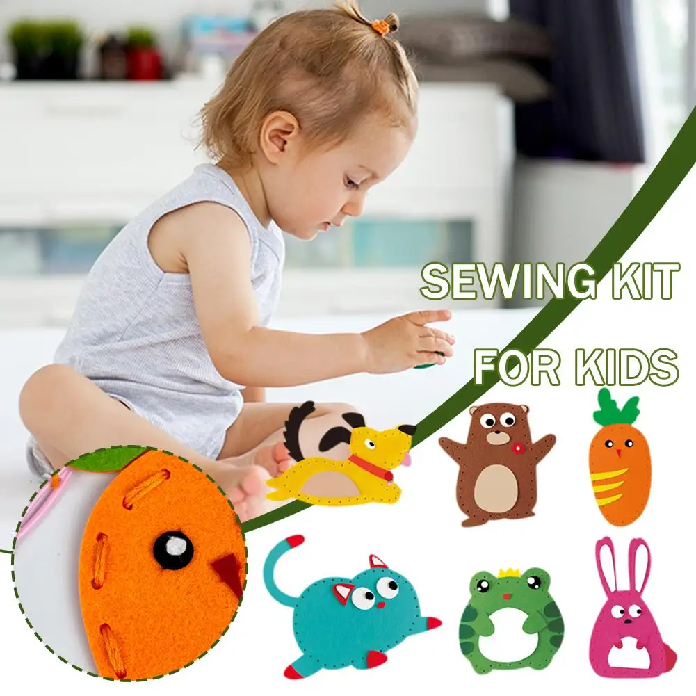 Sewing Craft Kit Kids Art Craft Kit Children Sewing Animals Craft Kit Forest Creatures DIY Sewing Felt Plush Animals Educational Set For Kids Beginners Gifts