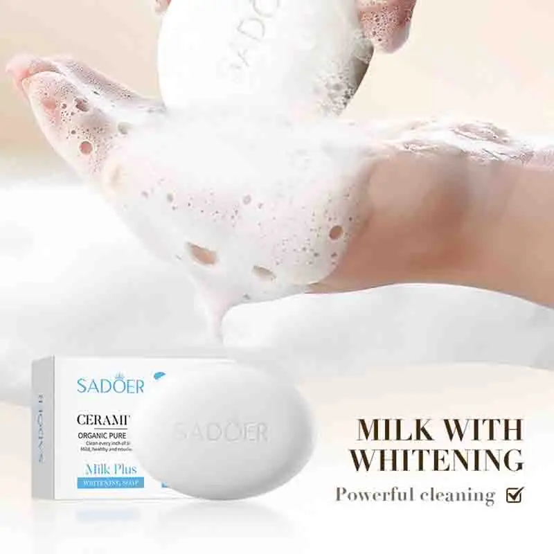 SADOER Aloe Facial Soap Collagen Face Wash Foam Facial Cleanser Moisturizing Hydrating Oil Control Body Bathing Handmade Soap 6