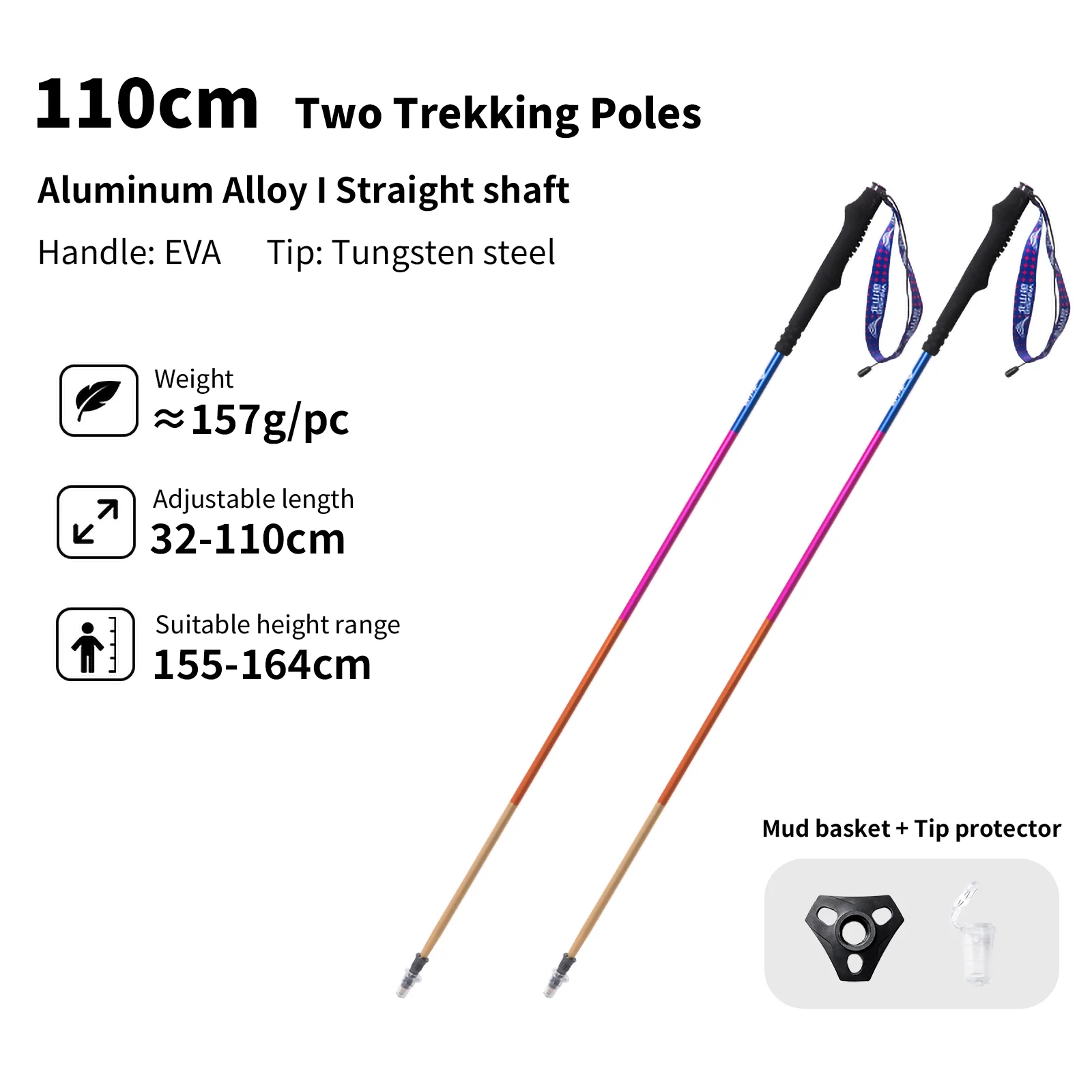 main image of BISINNA 2pcs Trekking Poles