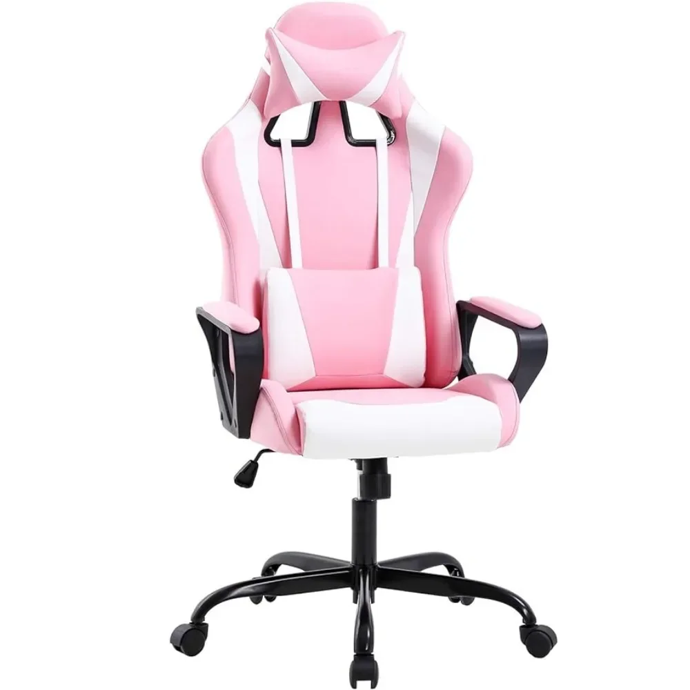 Gaming Office Chair Desk Chair Ergonomic Executive Swivel Rolling Computer  With Lumbar Support Pink Furnitures Stool