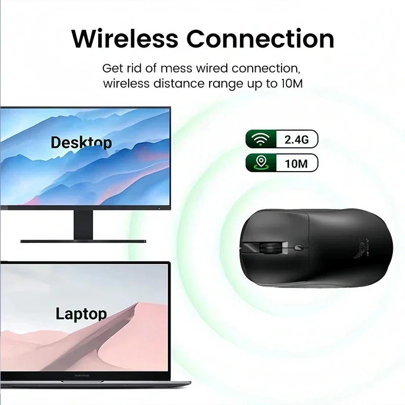 Wireless 2.4G Mouse Light Weight Design 1600 DPI Adjustable Plug And Play Low Noise Button Simple Style Mouse for Office Gaming - 3