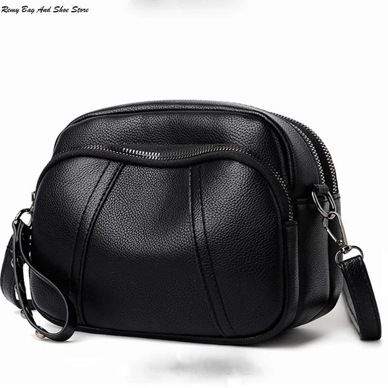

Solid Color Fashionable Rivet Zipper Women's Mobile Phone Simple Soft Leather Shoulder Crossbody Small Square Bag