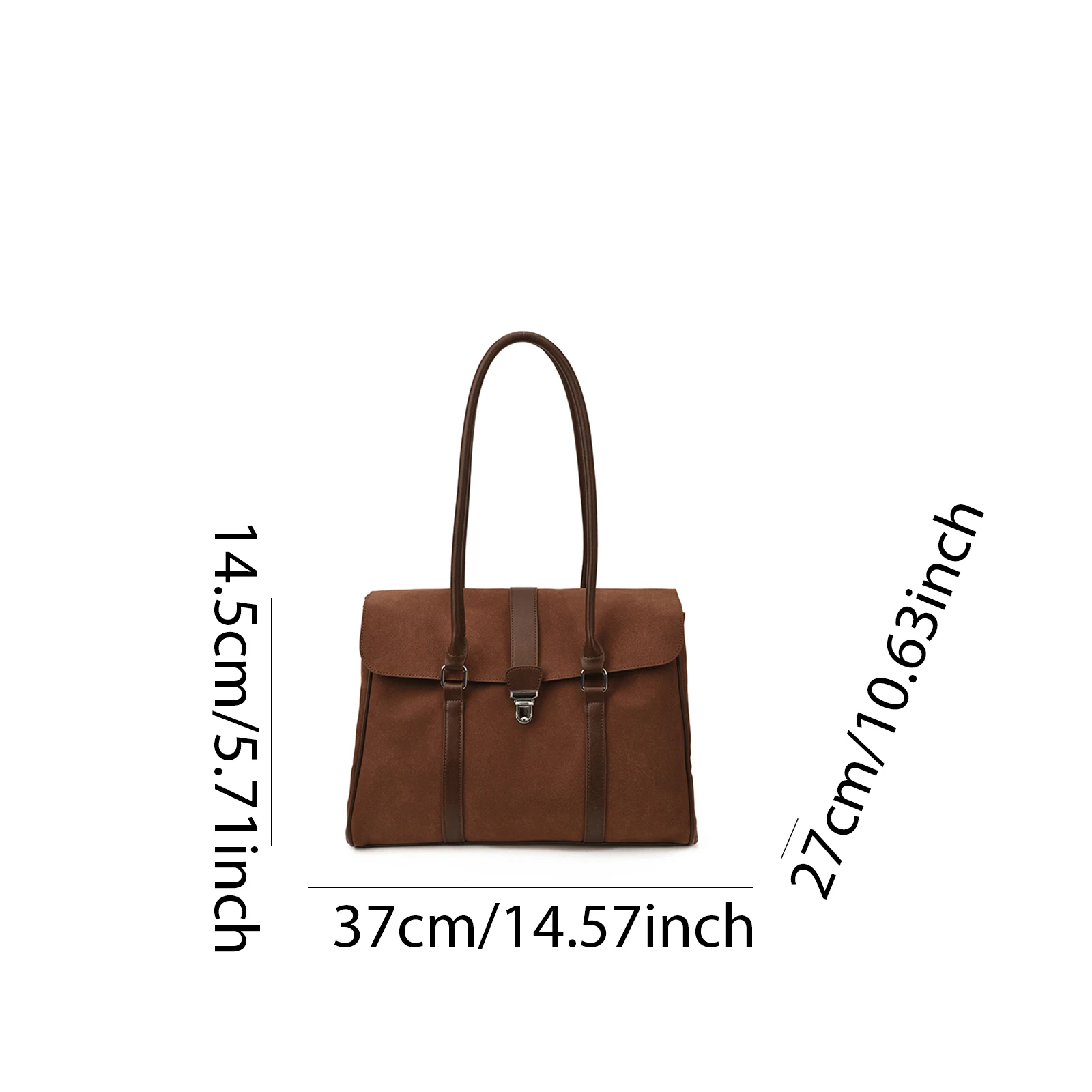 Women Faux Suede Underarm Tote Bag Casual Shoulder Bag Tote Bag Large Capacity for Daily School Travel