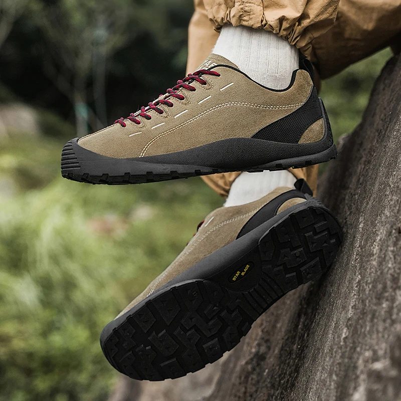 2025 High Quality Mens Hiking Shoes Outdoor Low Ankle Hunting Trekking Sneakers Plus Size Suede Leather Men Tourism Travel Shoes 6