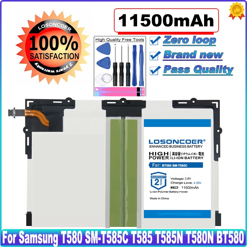 

11500mAh Battery For Samsung Galaxy Tablet Tab A 10.1 2016 T580 SM-T585C T585 T585N T580N BT580 EB-BT585ABE EB-BT585ABA