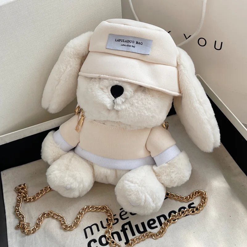 

Cute Rabbit Ears Plush Bag Female 2023 Fall And Winter Furry New Tide Versatile Hairy Chain Crossbodybag