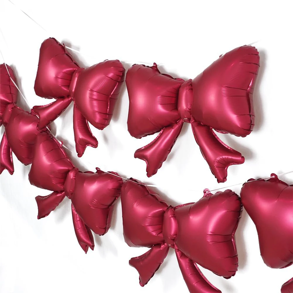 40 Zoll Weinrote Große Burgunderrote Zahlenballons Matte Mylar Herz Schleife Ballons Mädchen Coquette Geburtstagsfeier Valentinstag Dekoration – Detail 8