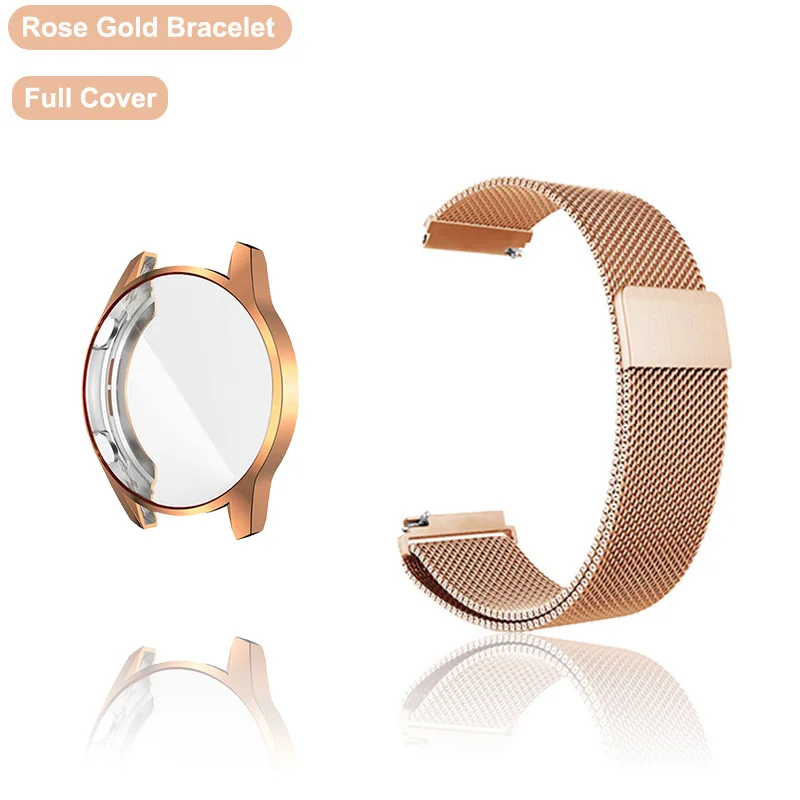 Magnetic Loop Smartwatch Band with Case and Screen Protector, 22mm/20mm Strap in Elegant Bracelet Design