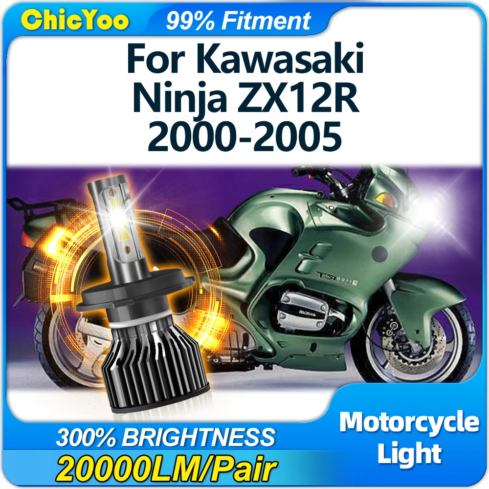 2x 12000lm 6000K Led Motorcycle bike Headlight bulb main image 1