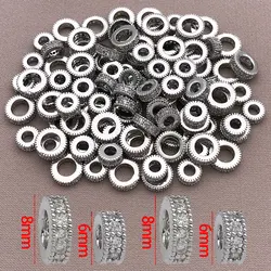 Elegant 18K Gold - Plated Zircon - Embellished Spacer Beads - 6mm (Style 3)