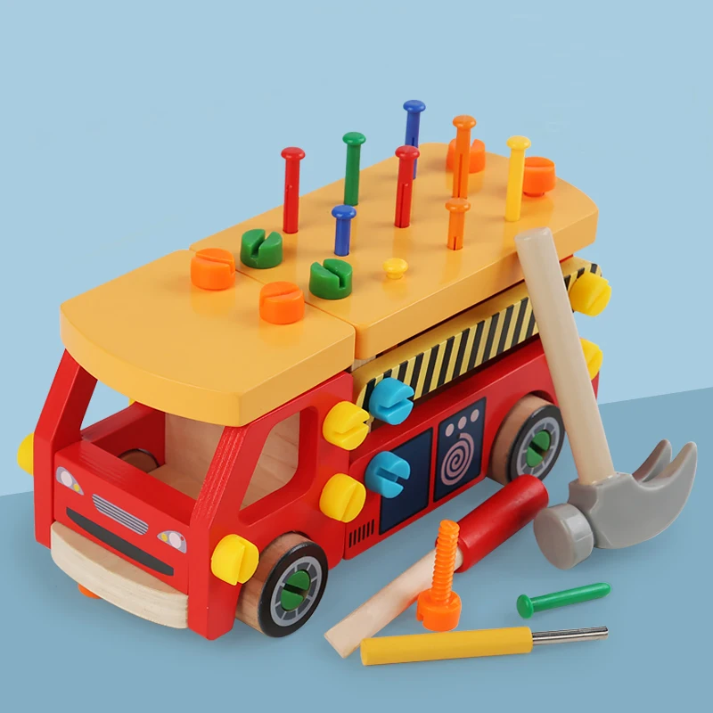 Kids Educational Toys Children 3D Busy Board Wooden Montessori Game Simulation Pretend Play Screw Tools Training