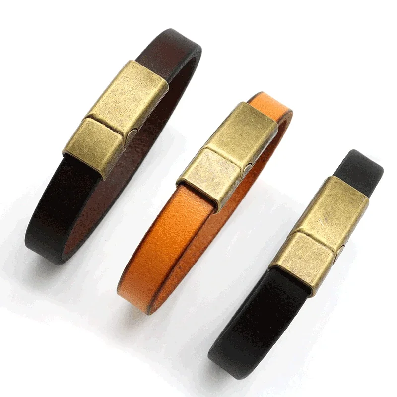 Classic Punk Male Bracelet Hip Hop Rock Retro Wild Men's Genuine Leather Bracelet Men Bangle Charm Cuff Jewelry Bracelet Jewelry