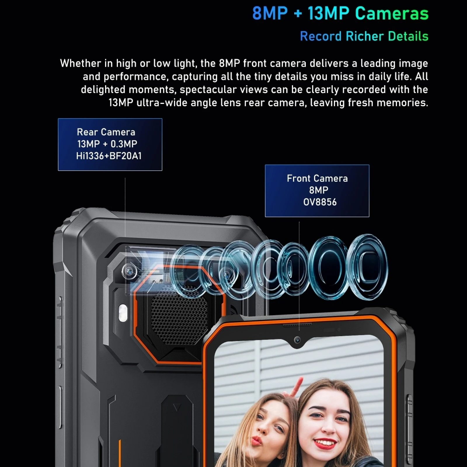 Blackview BV6200 Pro Rugged Phone 4GB/6GB+128GB Andriod 13 Helio P35 Mobile 6.56\'\' Cellphone 13MP 13000mAh 18W Fast Charge NFC