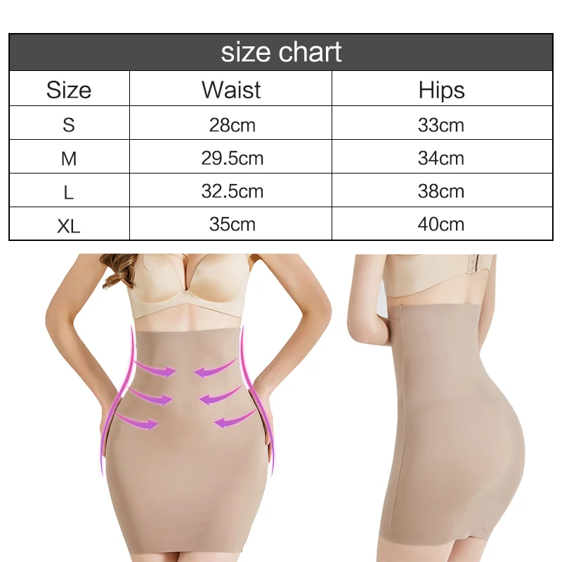 Women's Seamless Slim Under Dresses High Waist Underskirt Skirt Tummy Control Body Shaper Butt Lifter Slimming Underwear