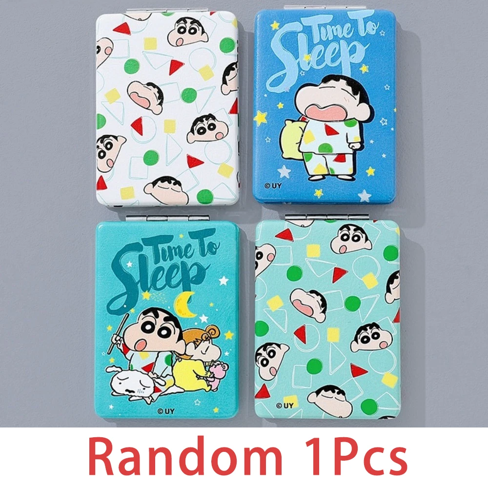 Crayon Shin-chan Double-Sided Folding Mirror - Cute Cartoon Portable Makeup Accessory