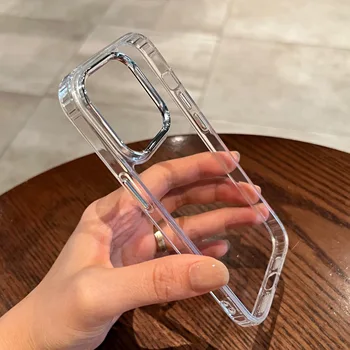 Luxury Clear Phone Case For iPhone 16 15 14 13 12 11 Pro Max XR X XS 7 8 Plus Shockproof Transparent Bumper Back Cover 1