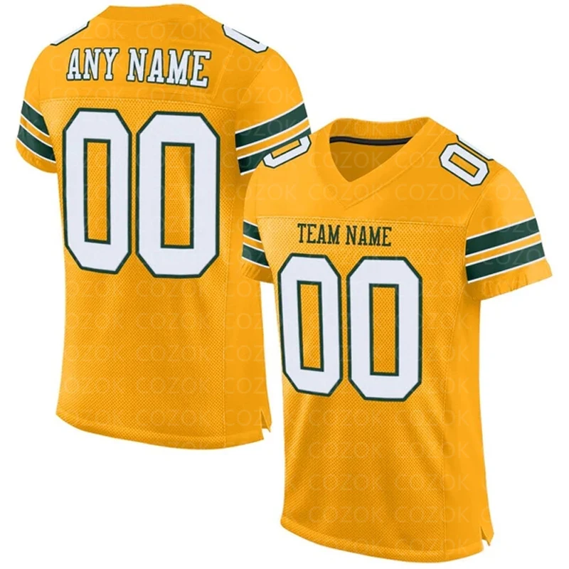 

Yellow White series Customized Football Jersey for Men Football Short Sleeves Athletic Tee Shirts