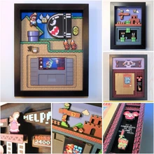 

3D Shadowbox Super Marioed Bros Zeldaed Nostalgic Game PVC Wall Painting Ornaments PVC Frame Photo Frame Home Wall Decoration