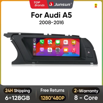 Junsun 8,8 pulgadas CarPlay para Apple Radio de coche Multimedia para Audi A5 2009-2016 Bluetooth inalámbrico Android Auto 4G WiFi GPS estéreo 1