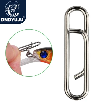 DNDYUJU 30-100pcs 304 Stainless Steel Fishing Lure Snap Fishing Swivel Interlock Nice Pin Lure Connector Fishing Accessories