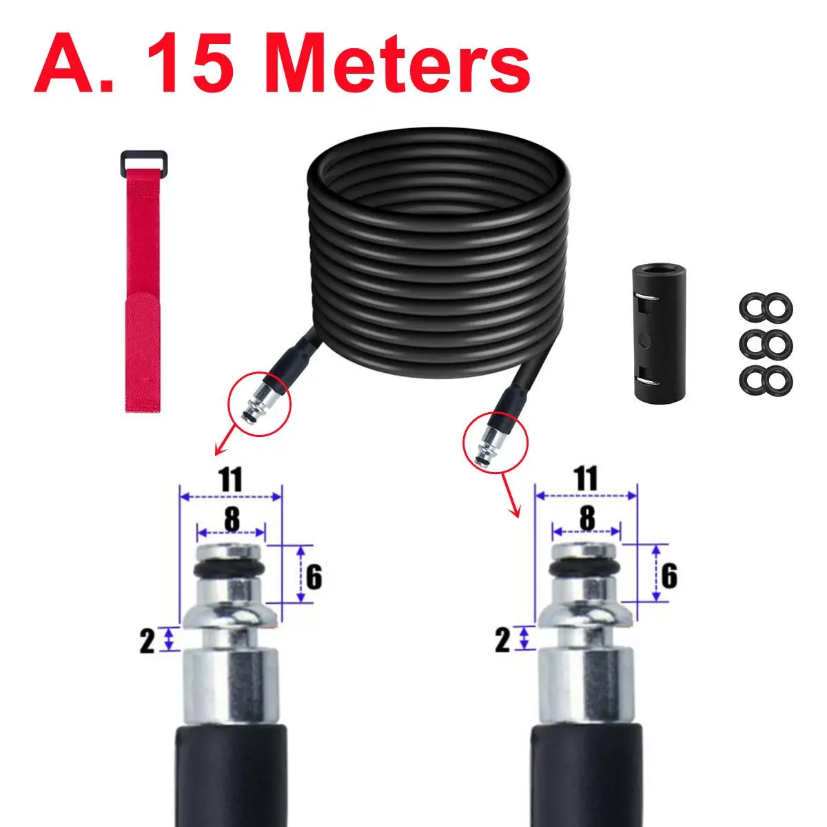 6~10m High Pressure Water Cleaning Hose Pipe Cord Pressure Washer Hose for  AR Blue Michelin Black & Decker Makita MAC Allister