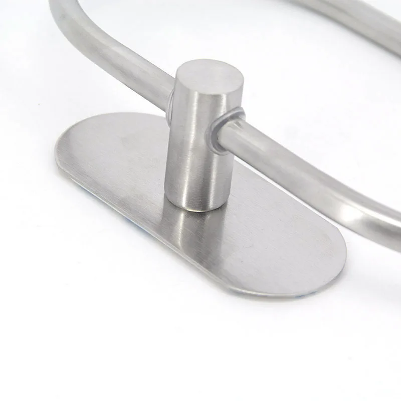 Towel Ring Hanger Stainless Steel Heavy Duty Hand Towel Round Base wall Holder Self Adhesive No Drill storage Rack Modern B4
