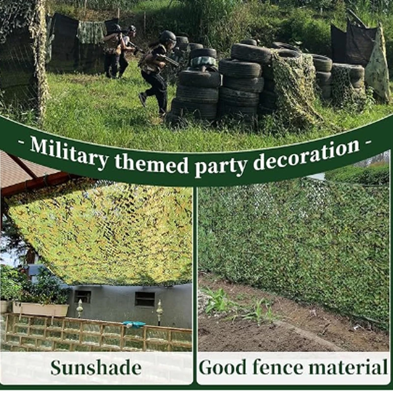 Camouflage Net Hunting Blackout Curtains Suitable for Sunshade Camping Shooting Theme Party Decoration