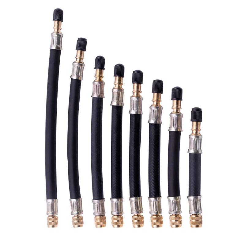 JIZZU 2 Mandrini Ad Aria Per Pneumatici Con Tubo Prolunga 16 Cm - Clip Per Pompa Auto E Moto - 3