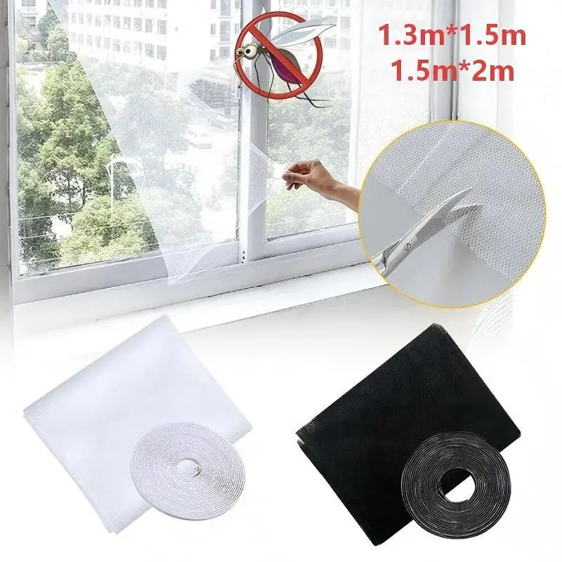 투명 모기장, 모기 방충망, 절단 가능한 창문 스크린, 플라이 메쉬, DIY 자가 접착식 플라이 모기 창문망