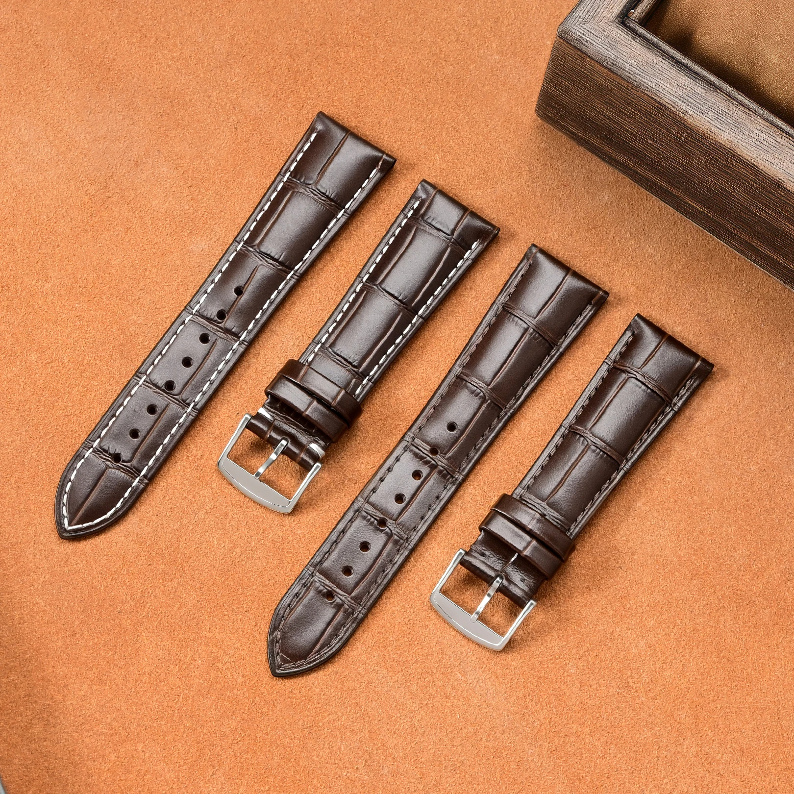Premium Genuine Leather Watch Band - Universal Fit Replacement Wristband