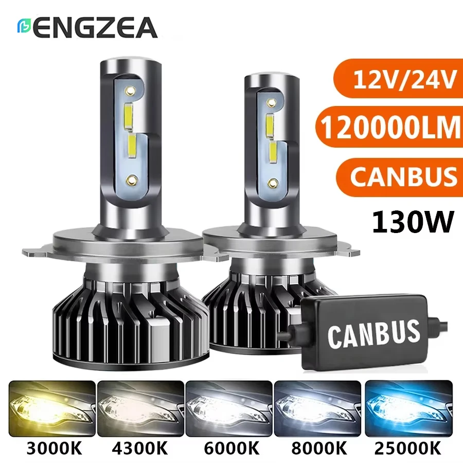 LED Headlights Car Light Bulbs H1 H3 H4 H7 H8 H11 HB3 9005 HB4 9006 130W 120000LM 6000K