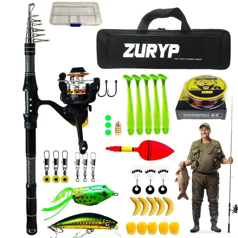 

Telescopic Fishing Rod And Reel Combo Portable Fishing Pole Kit With Bag Balanced Fishing Rod And Reel Lightweight Fishing Gear
