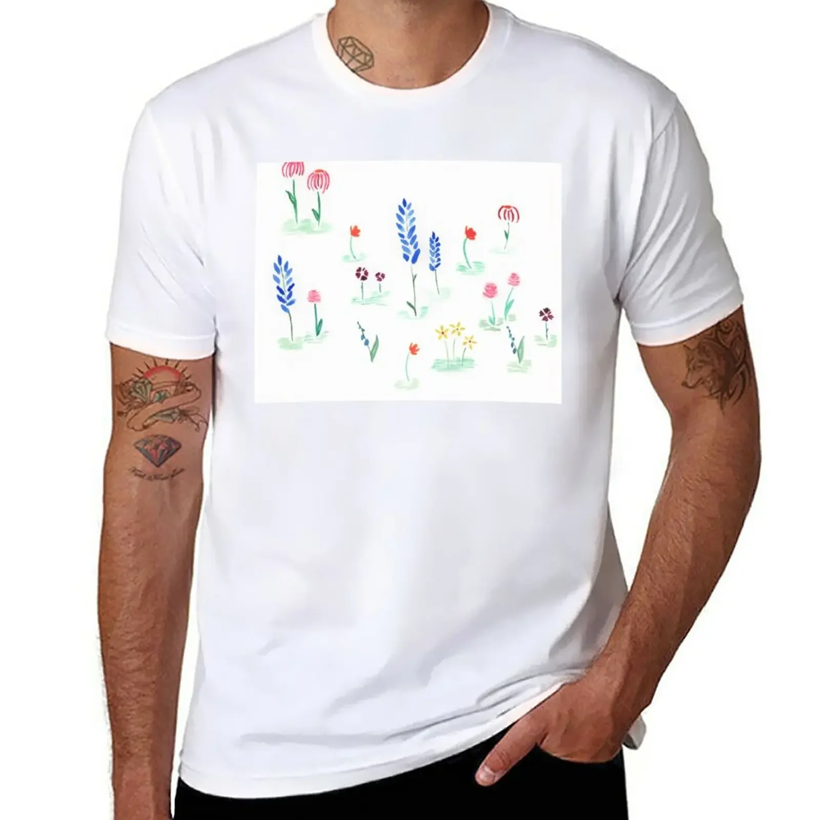 

Watercolor Flowers T-Shirt boys whites Blouse funny t shirts for men