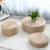 Hot 30cm*30cm Handmade Woven Natural Straw Round Pouf Tatami Cushion Floor Japanese Style Cushion Home Textile 6