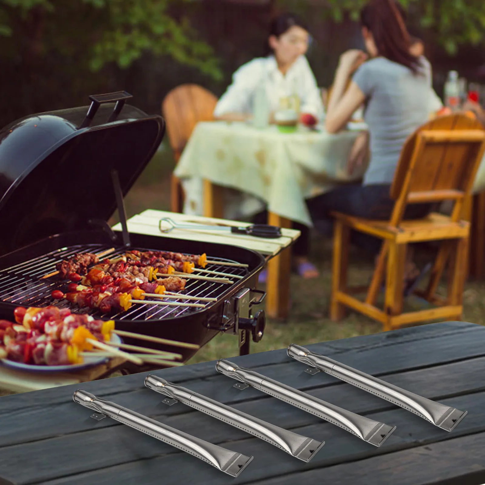 BBQ Grill Parts Burner Tube Replacement Comprehensive Package Easy Installation Enhanced Heat Distribution Long-lasting Design