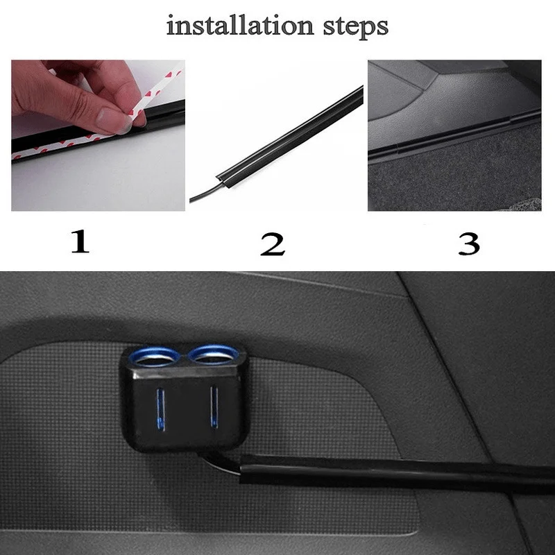 4pcs Car charging data cable arrangement harness Car Interior Cable Line Sleeve Protector Universal Hidden Wire Cover connector harness cable sae connector cable