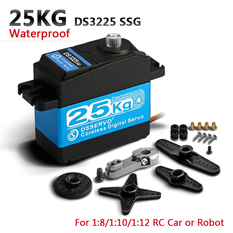1 X Impermeabile Ad Alta Velocità In Acciaio Inox Gear Coreless Servo Digitale 25Kg/.07S Per 1/8 1/10 Bilancia Rc Auto + Trasporto Libero