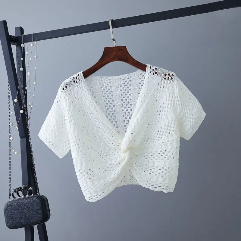 2023 Woman Solid Style Jumpers Tops Female Hollow Out Fashion Casual Streetwear Pullovers Ladies Retro Vintage Loose Top A100 deeptown vintage y2k knitwear white women s sweater hollow out knit oversize spring korean fashion pullovers streetwear casual