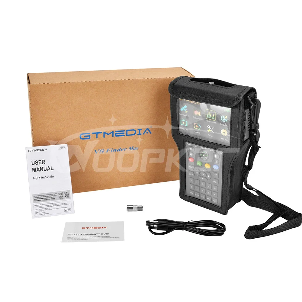 V8 Finder Max Satellite Signal Finder 4.3-inch LCD DVB-S/S2/S2x H.265 ACM satellite network 8-Bit locator Gtmedia TV tuners